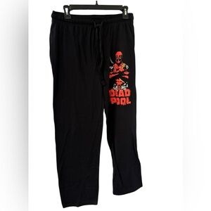 Deadpool Black Lounge Pants Size S